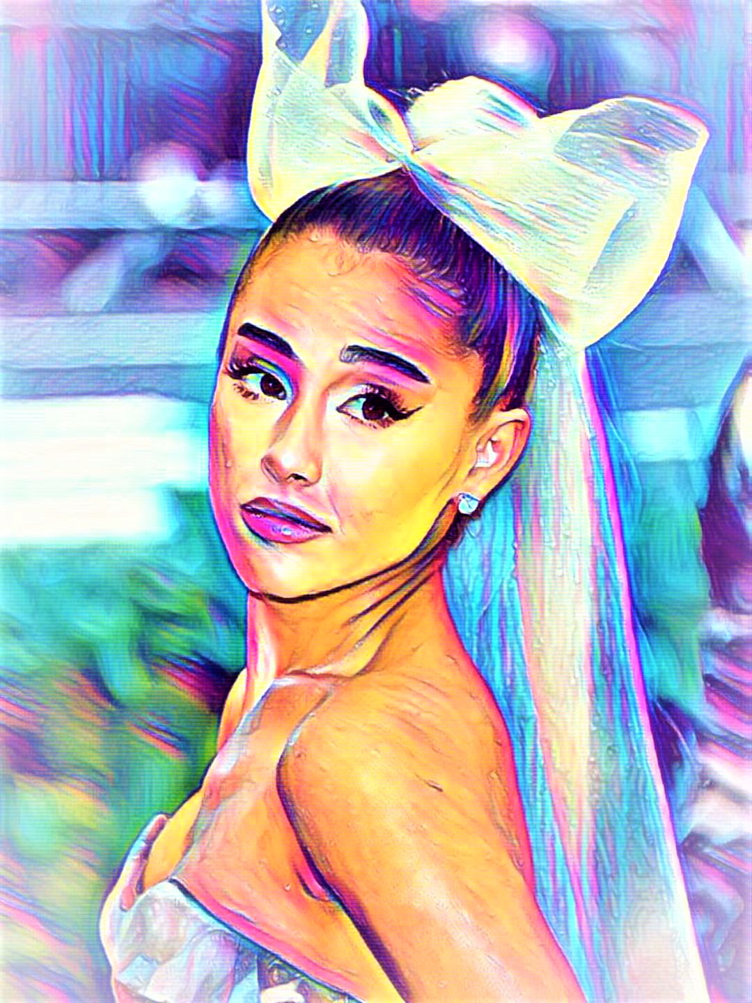 Ariana Grande Vibrant Abstract Portrait | 08