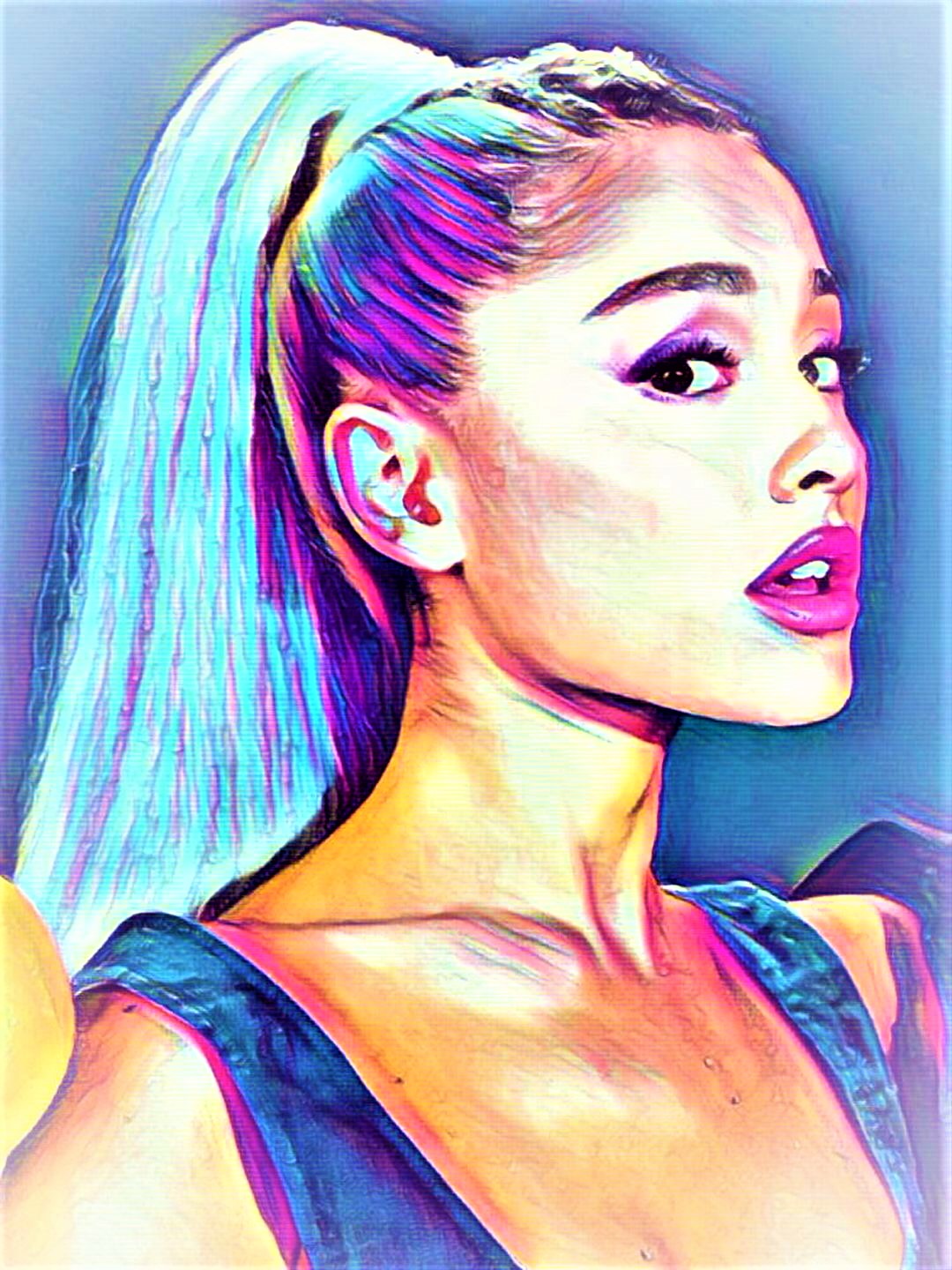 Ariana Grande Vibrant Abstract Portrait | 09