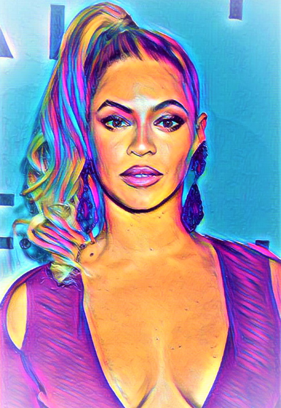 Beyonce Vibrant Abstract Portrait | 02