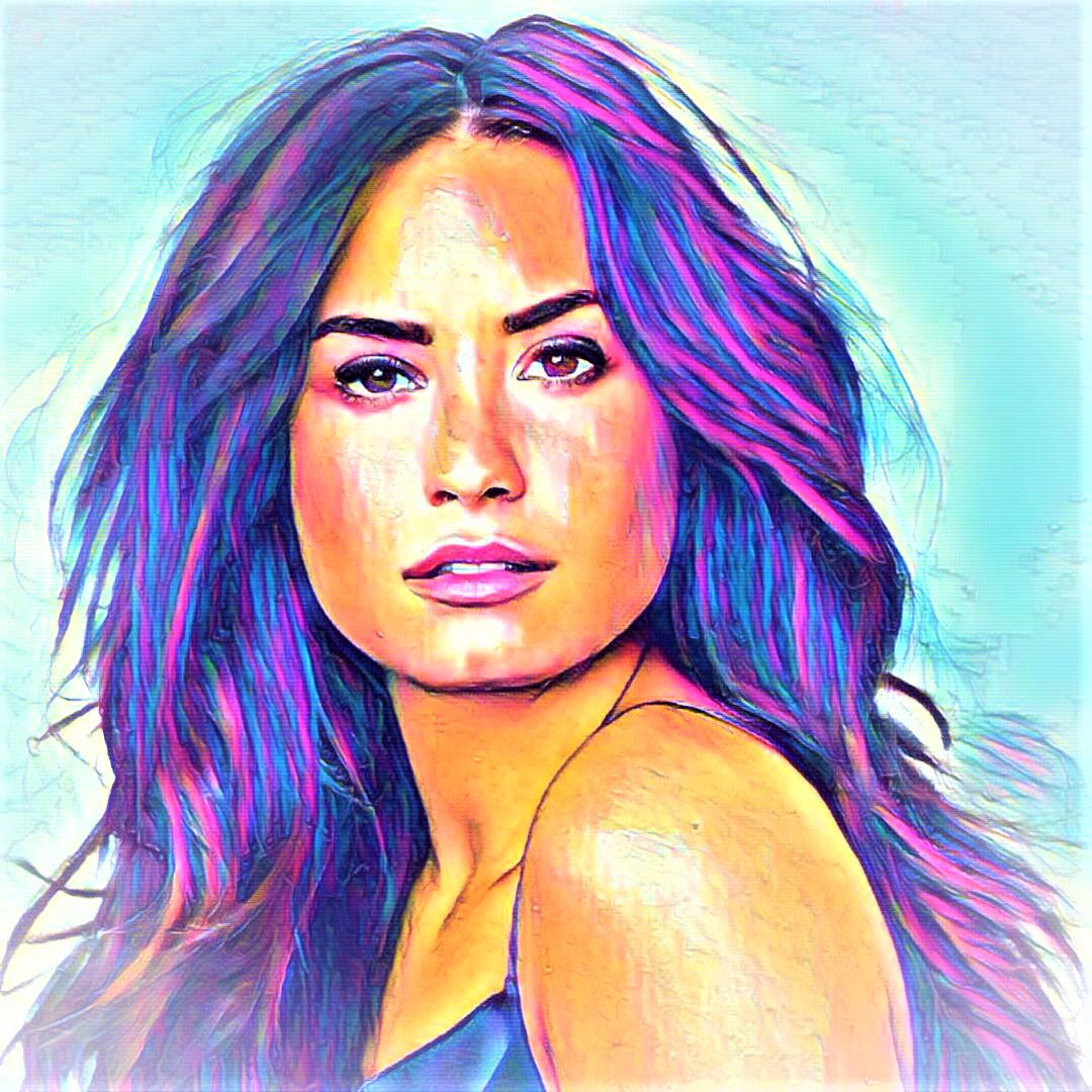 Demi Lovato Vibrant Abstract Portrait | 07