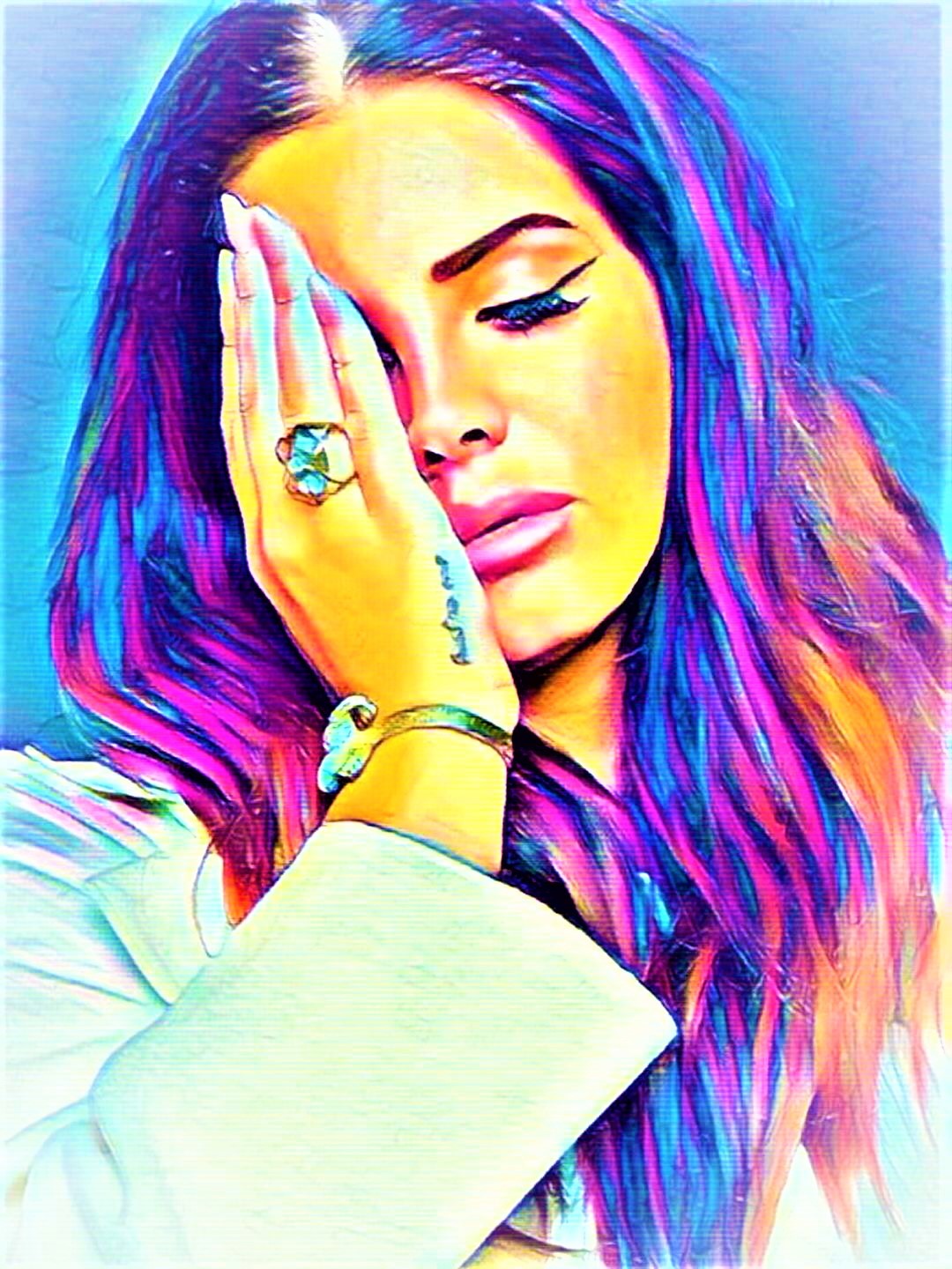 Lana Del Rey Vibrant Abstract Portrait | 06