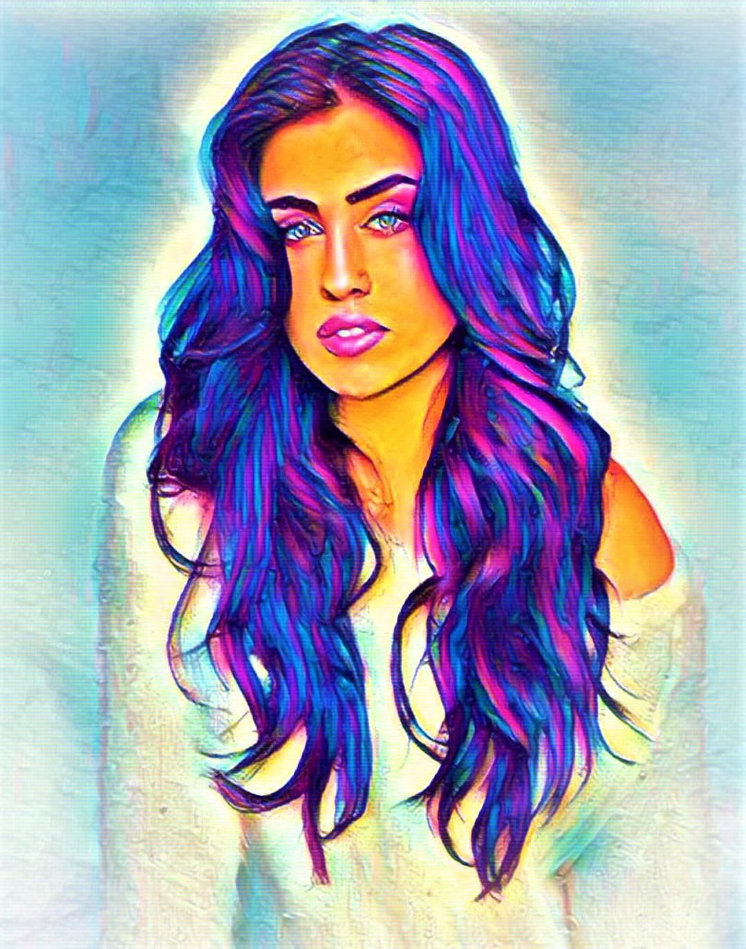 Lauren Jauregui Fifth Harmony Vibrant Abstract Portrait | 05