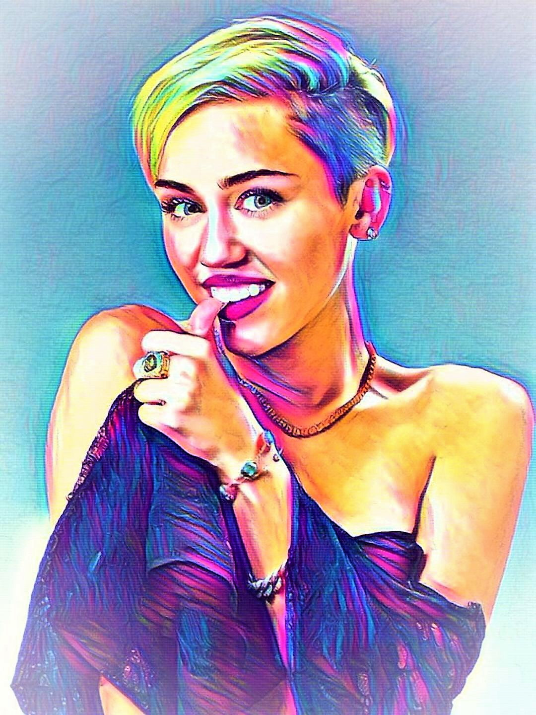 Miley Cyrus Vibrant Abstract Portrait | 01