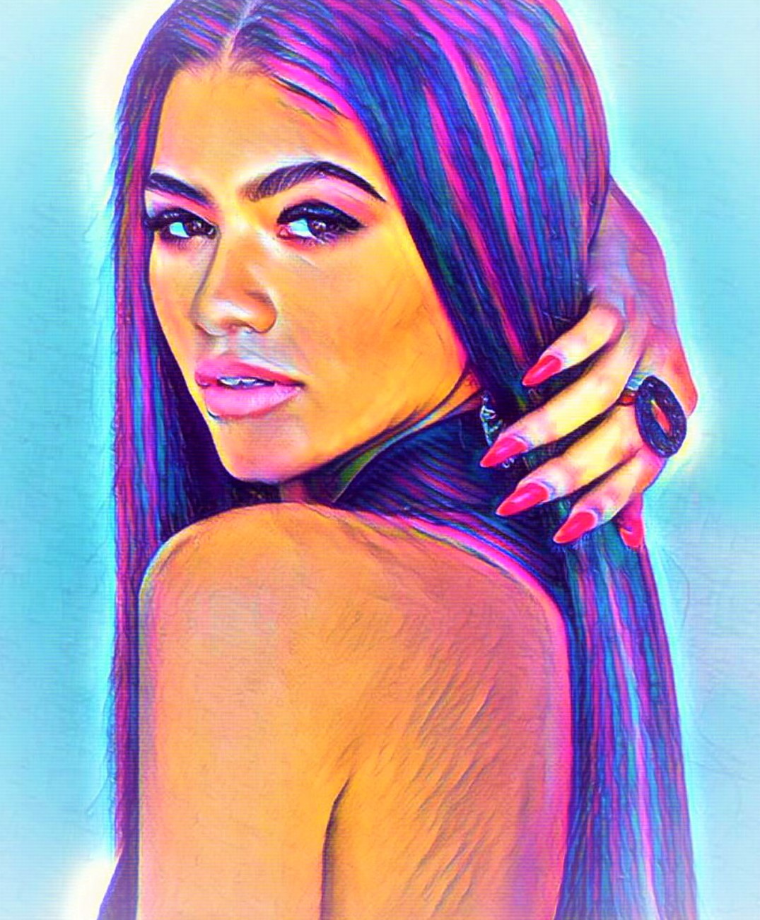 Zendaya Coleman Vibrant Abstract Portrait | 02