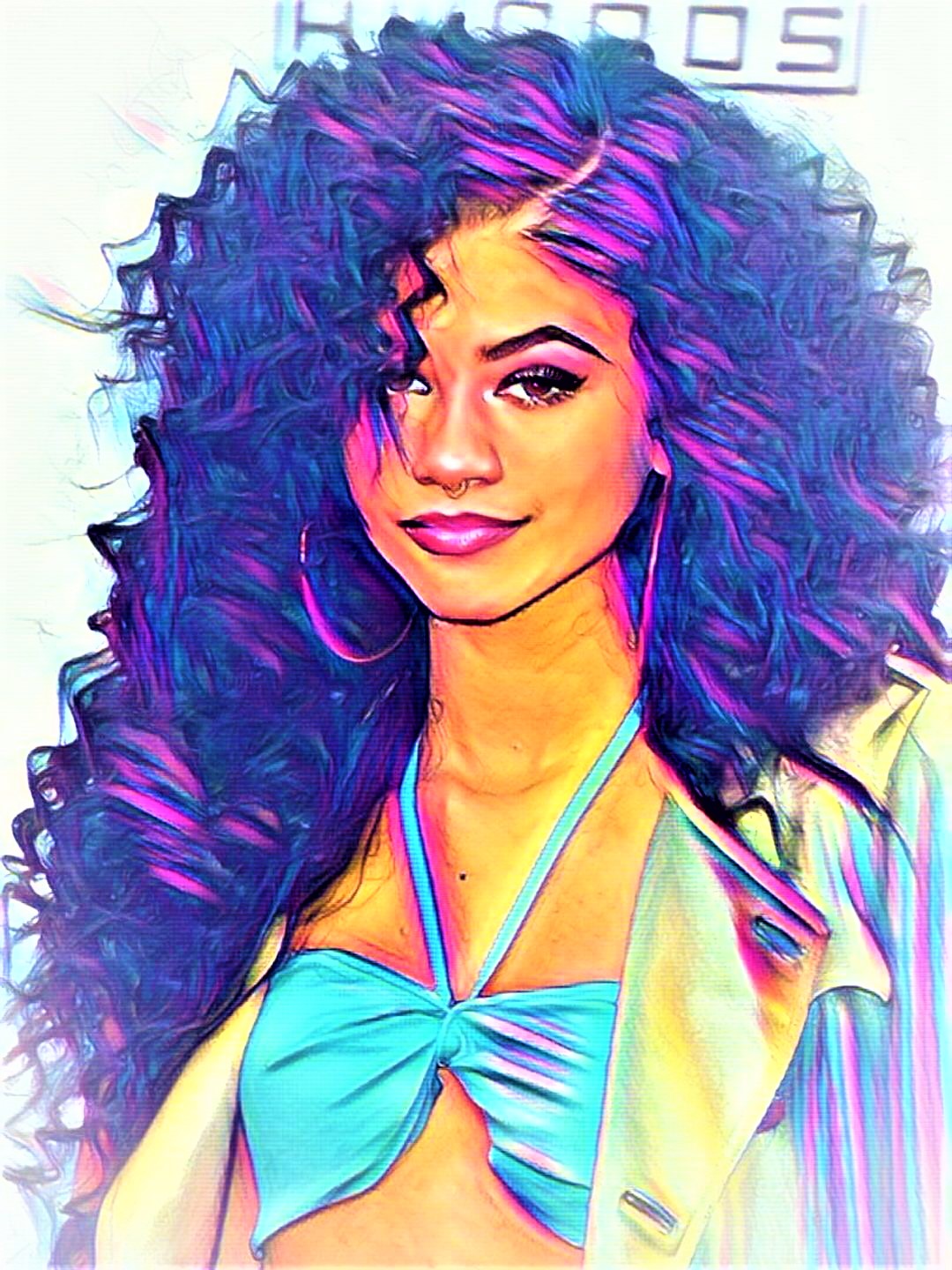 Zendaya Coleman Vibrant Abstract Portrait | 03