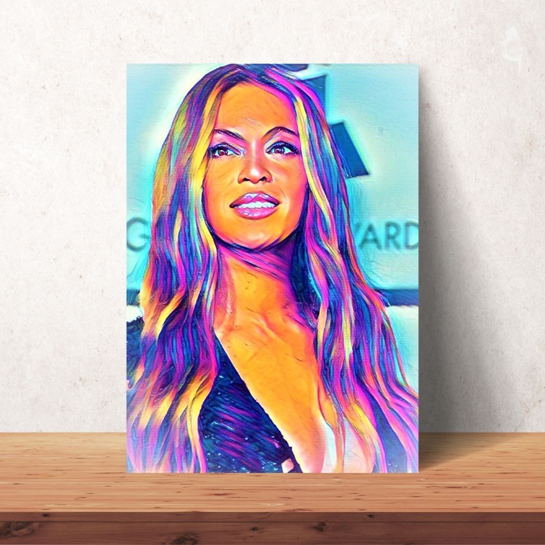 colourful portrait of beyonce digital download form original piece