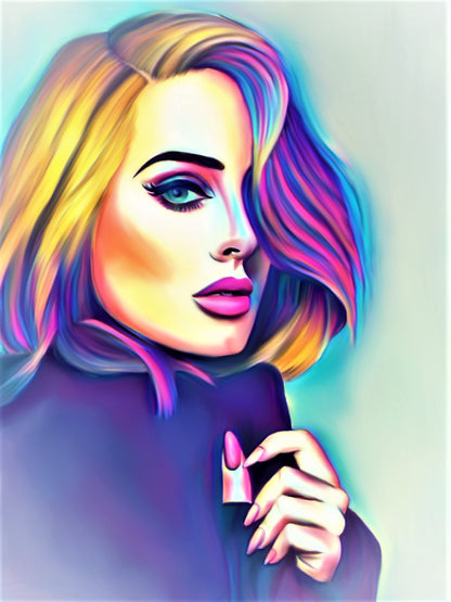 Adele Abstract Portrait No. 3 Vibrant Printable Art