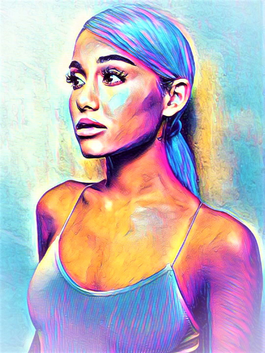 Ariana Grande Vibrant Abstract Portrait | 11