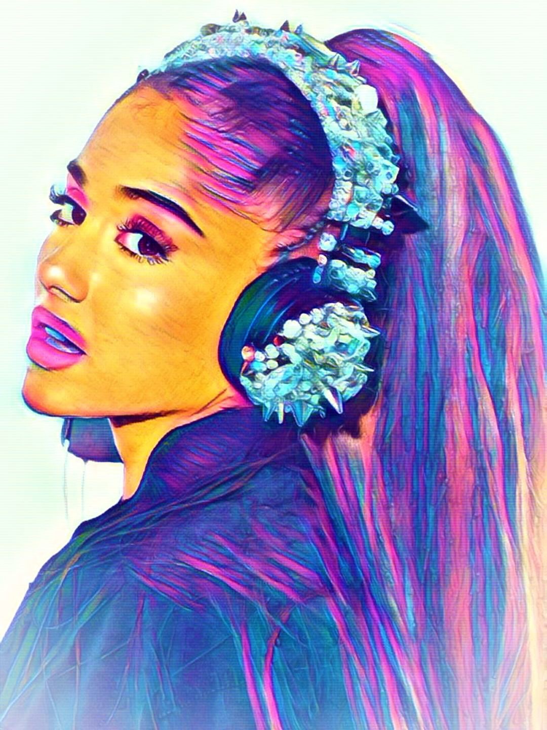 Ariana Grande Vibrant Abstract Portrait | 02