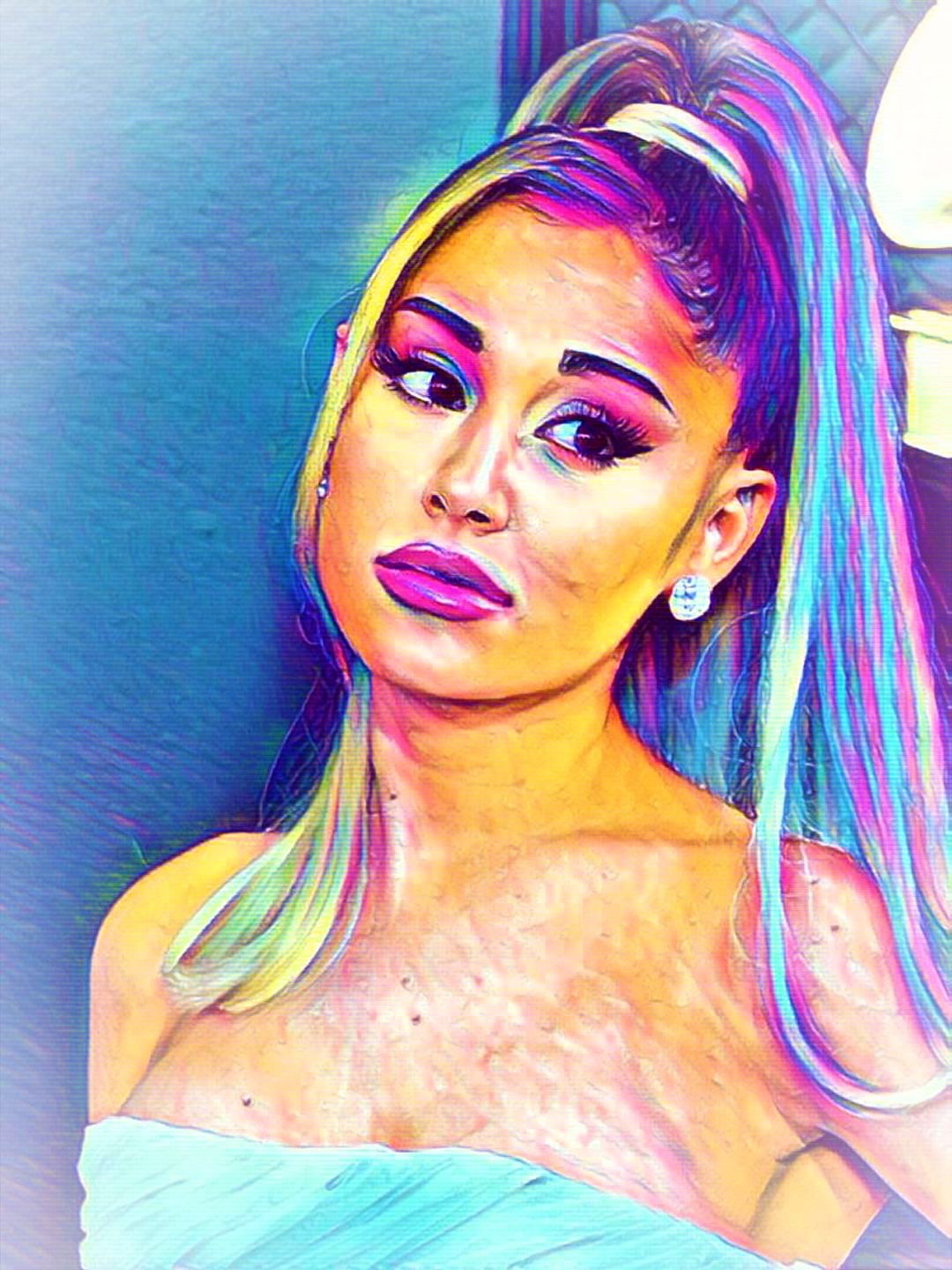 Ariana Grande Vibrant Abstract Portrait | 06