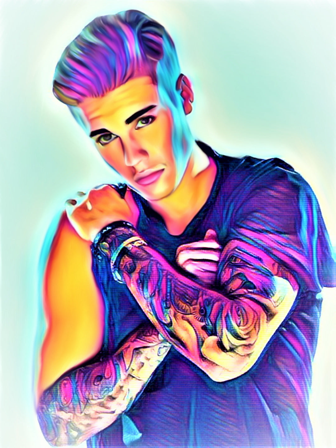 Justin Bieber Vibrant Abstract Portrait | 02