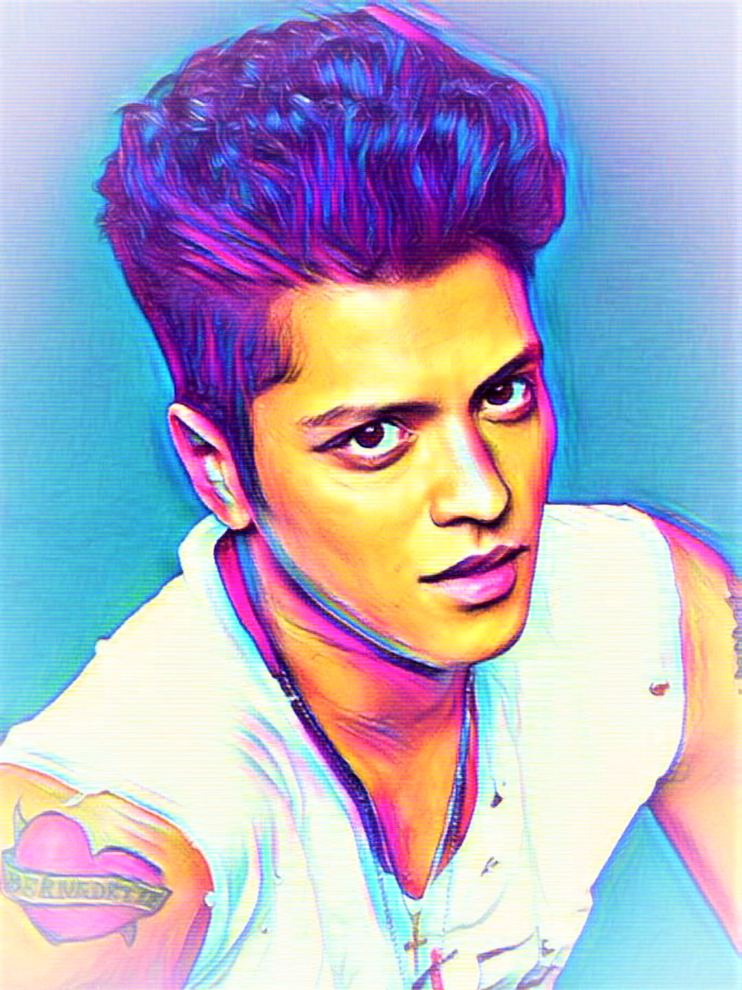 Bruno Mars Vibrant Abstract Portrait | 03