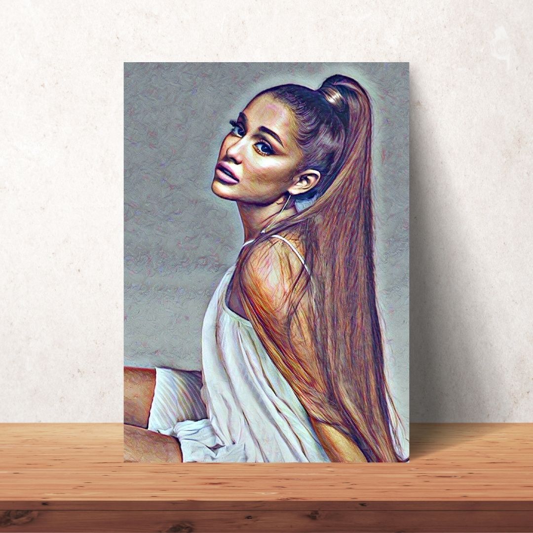 Ariana Grande drawing poster of portrait drawing with brown hair