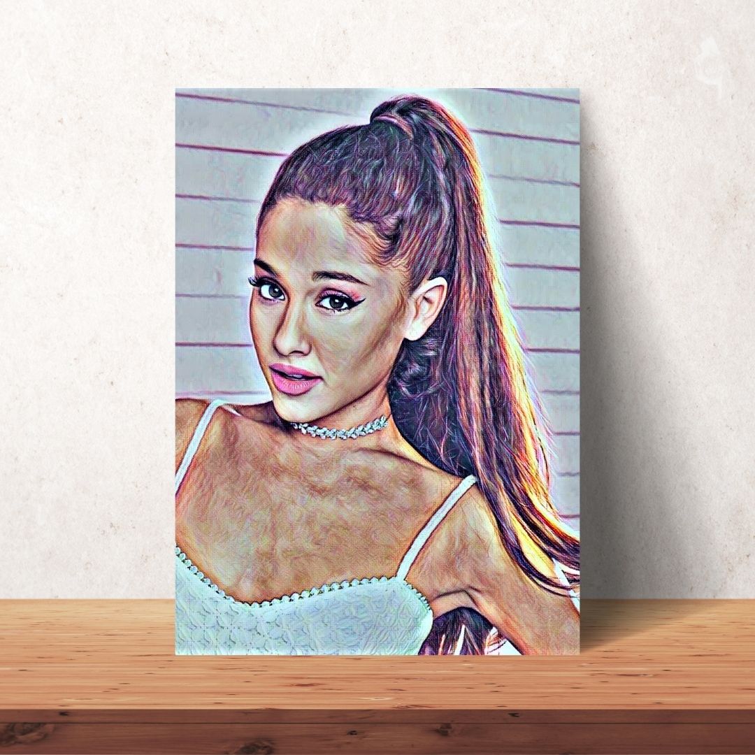 coloured drawing downloadable portrait of ariana grande