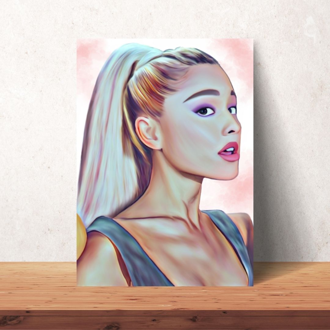 digital drawing download of ariana grande with blonde hair