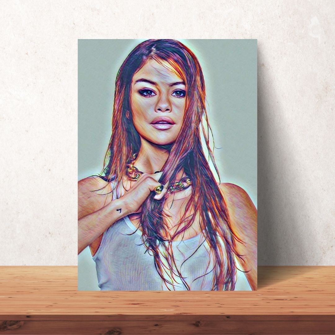 selena gomez portrait with wet brown hair digital download