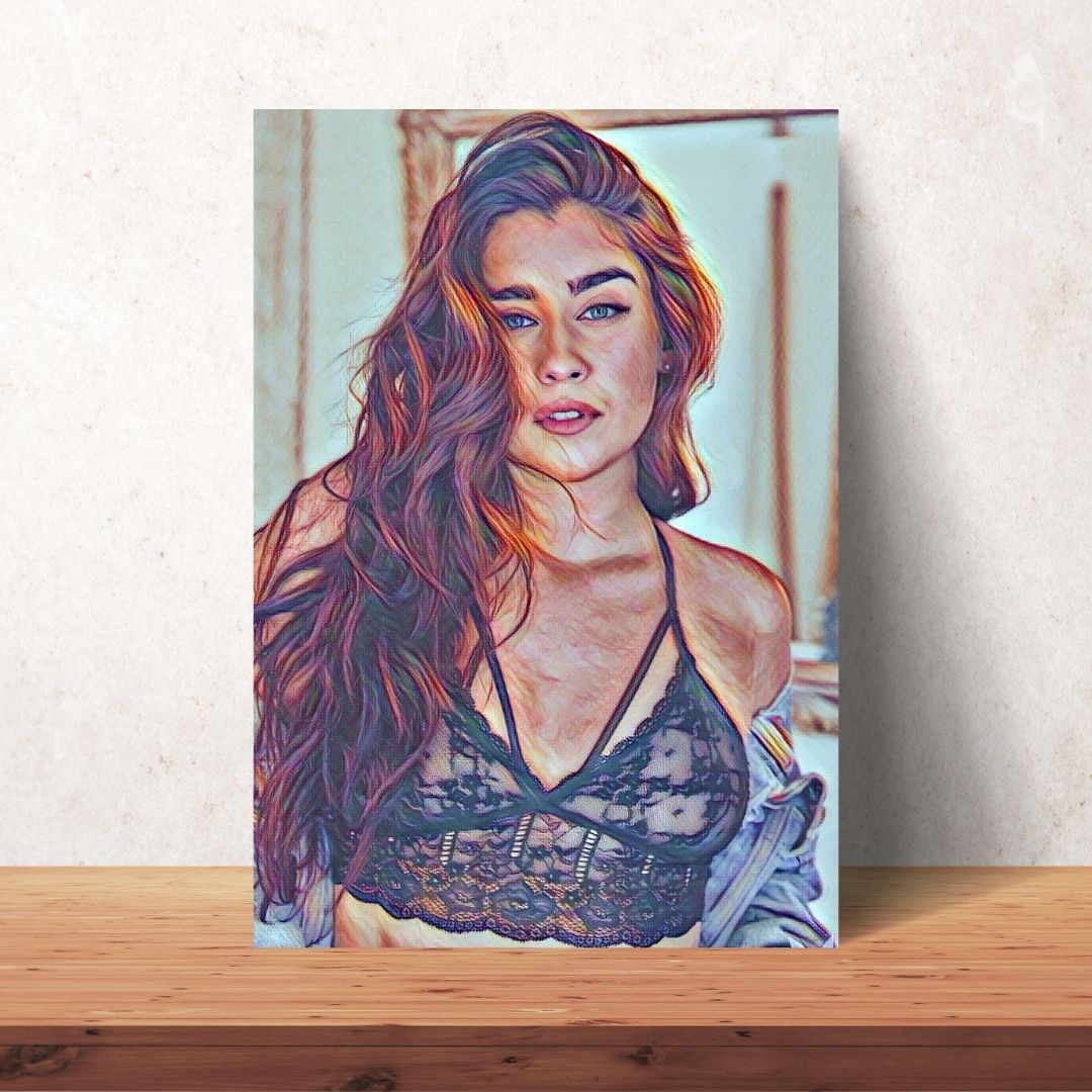 poster of lauren Jauregui from fifth harmony with brown long hair coloured drawing portrait download