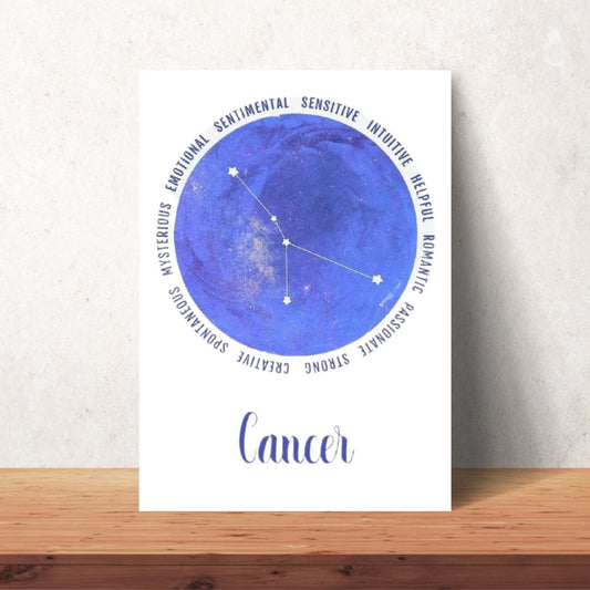 blue cancer zodiac cosmic poster digital download