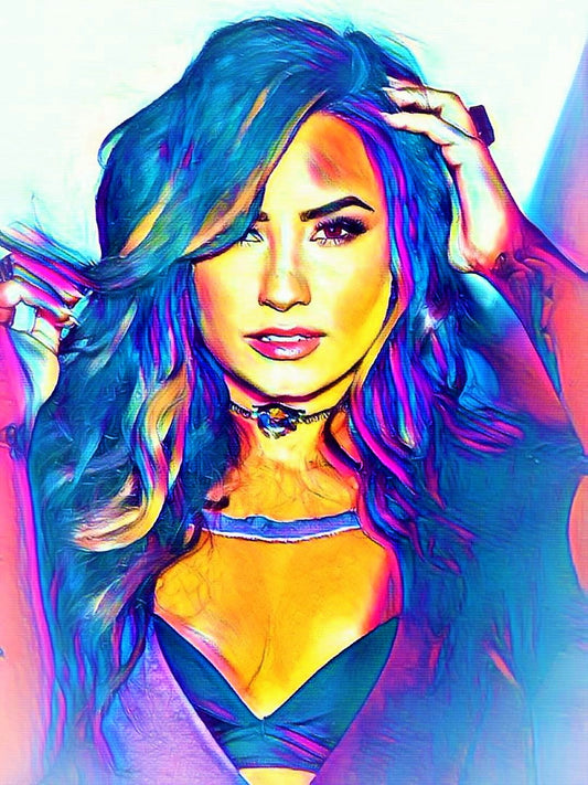 Demi Lovato Vibrant Abstract Portrait | 01