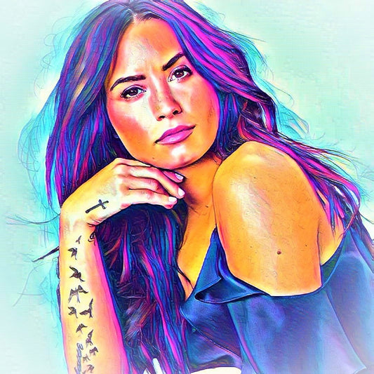 Demi Lovato Vibrant Abstract Portrait | 02