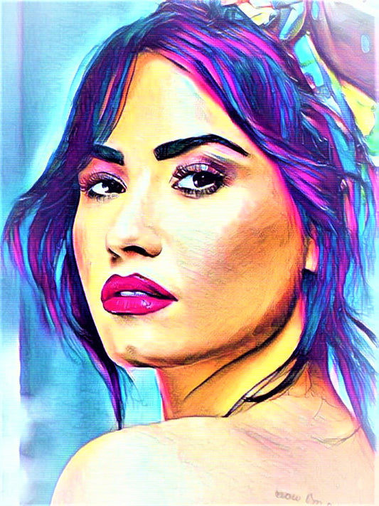Demi Lovato Vibrant Abstract Portrait | 03