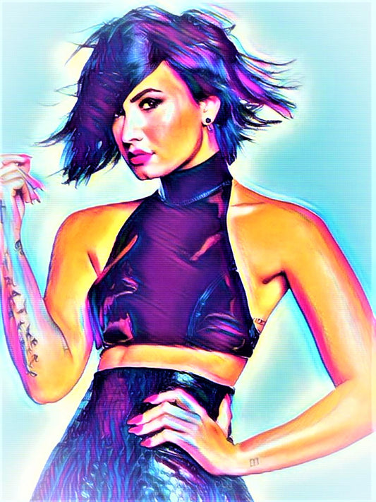 Demi Lovato Vibrant Abstract Portrait | 04