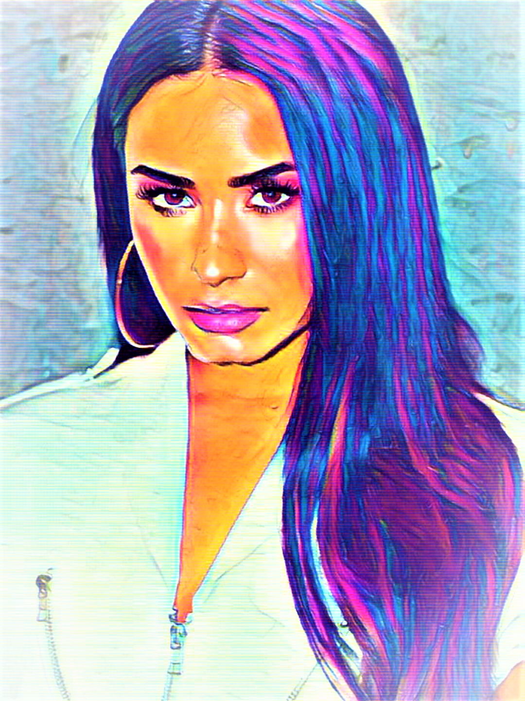 Demi Lovato Vibrant Abstract Portrait | 05