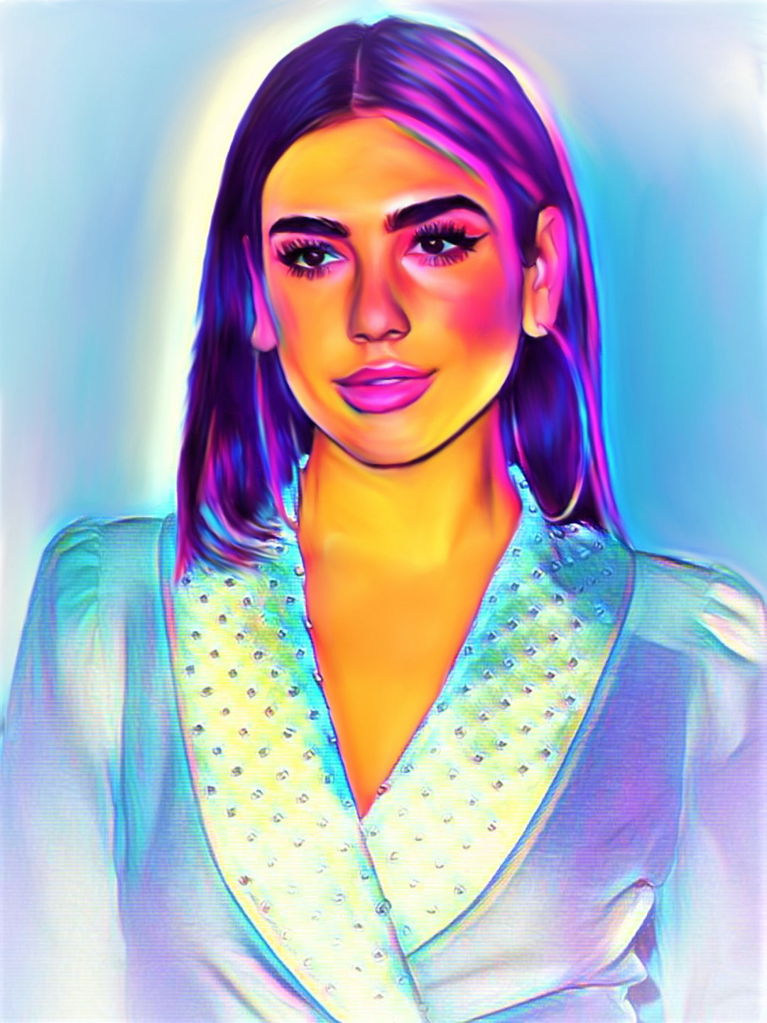 Dua Lipa Vibrant Abstract Portrait | 02