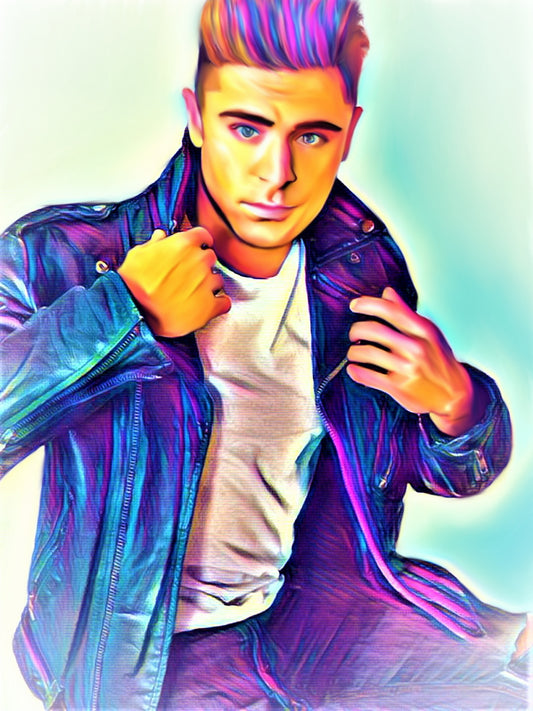 Zac Efron Vibrant Abstract Portrait | 02