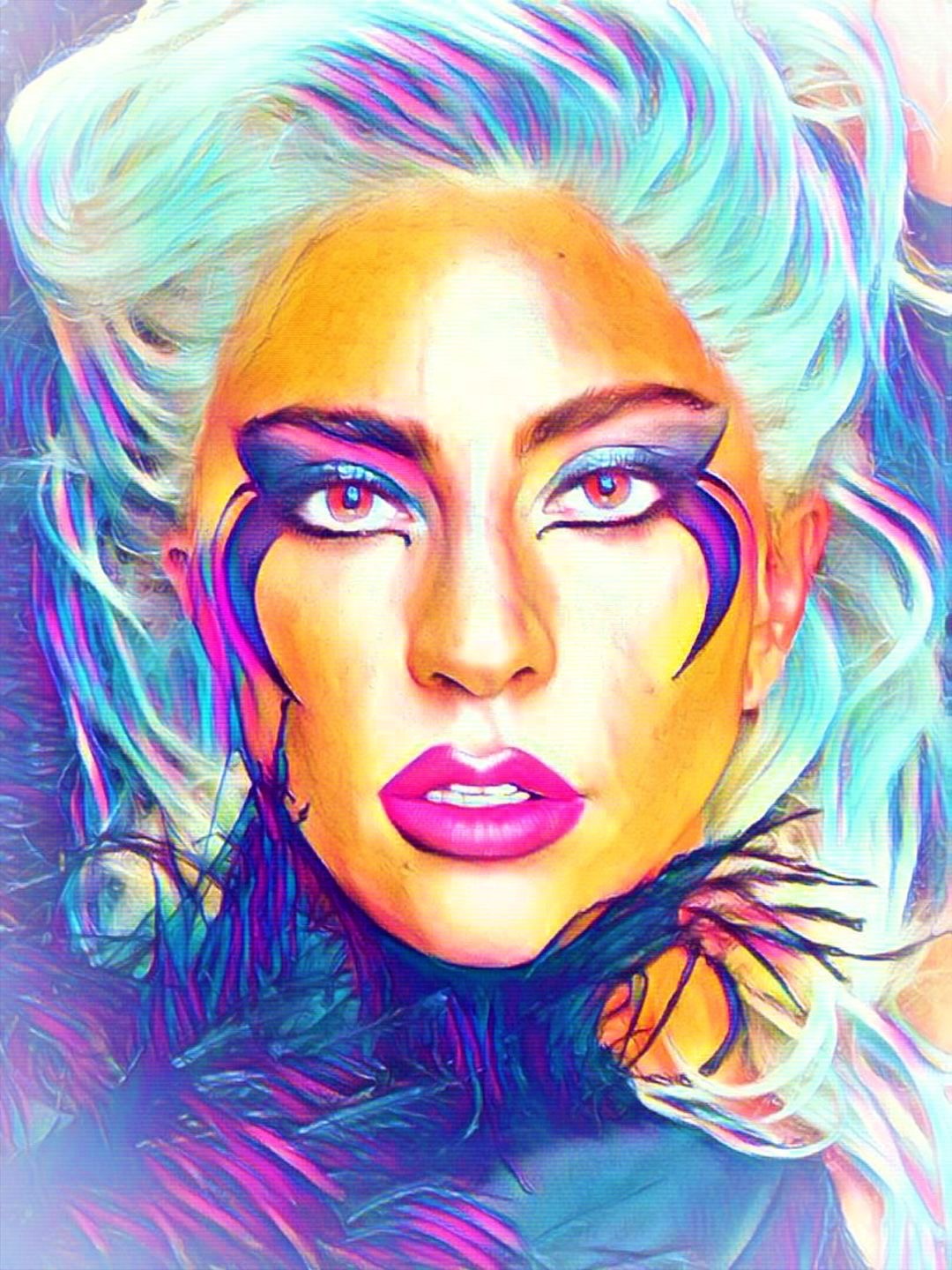 Lady Gaga Vibrant Abstract Portrait | 04