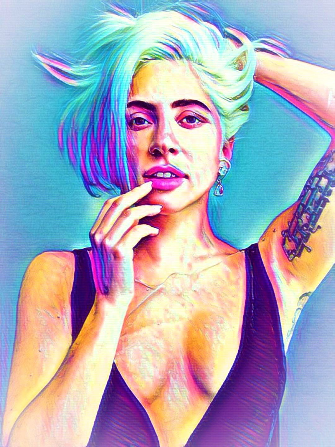 Lady Gaga Vibrant Abstract Portrait | 05