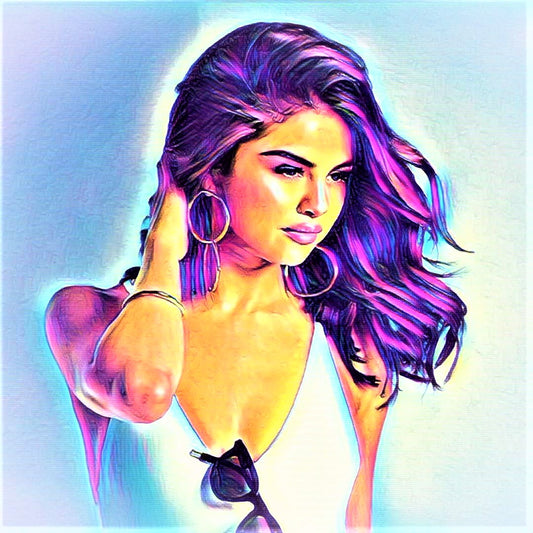 Selena Gomez Vibrant Abstract Portrait | 01