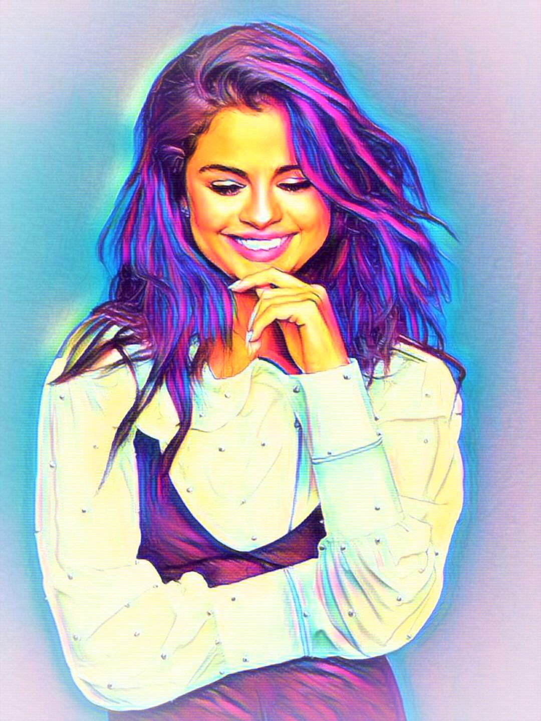 Selena Gomez Vibrant Abstract Portrait | 05