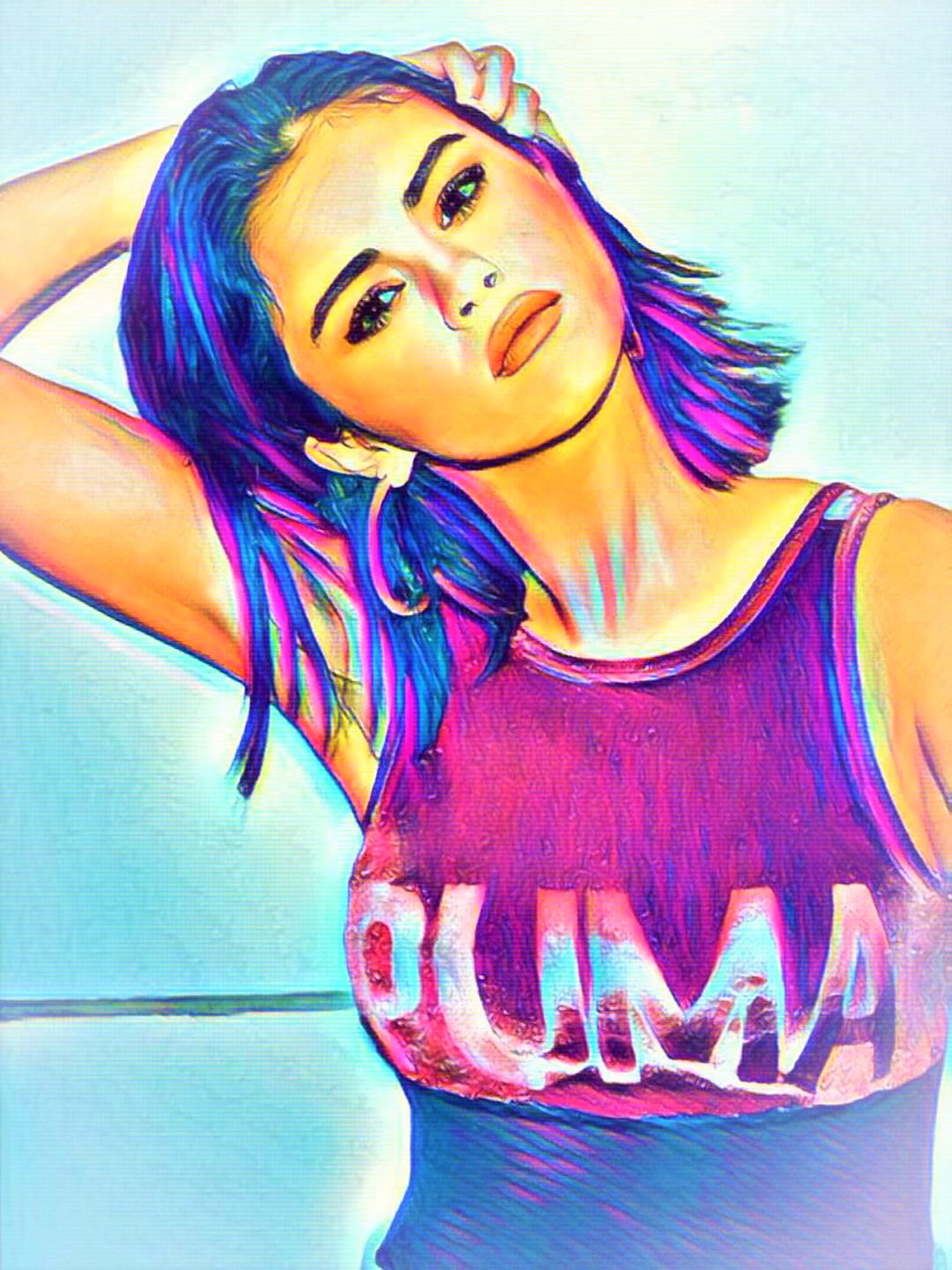 Selena Gomez Vibrant Abstract Portrait | 06
