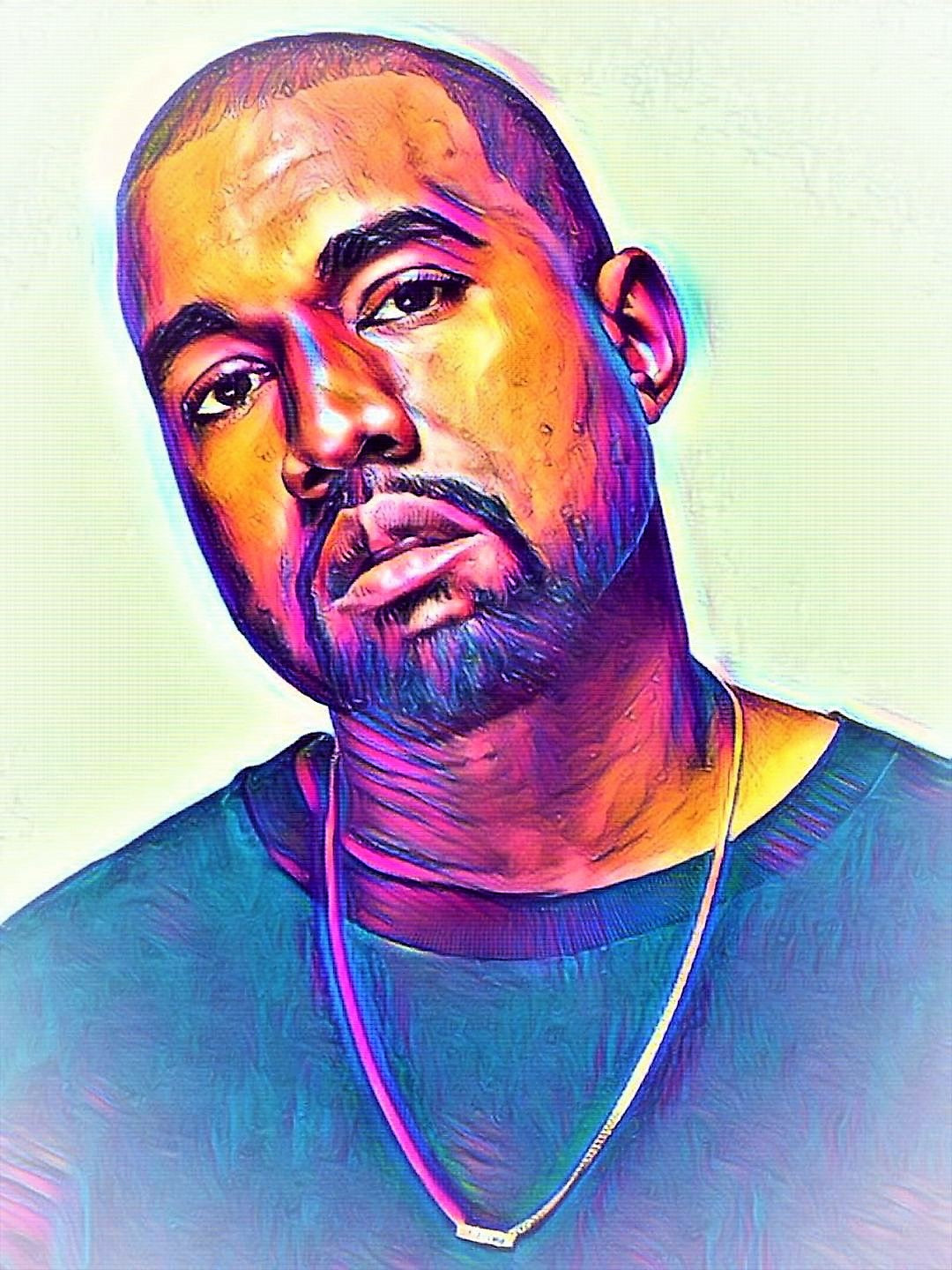 Kanye West Vibrant Abstract Portrait | 01