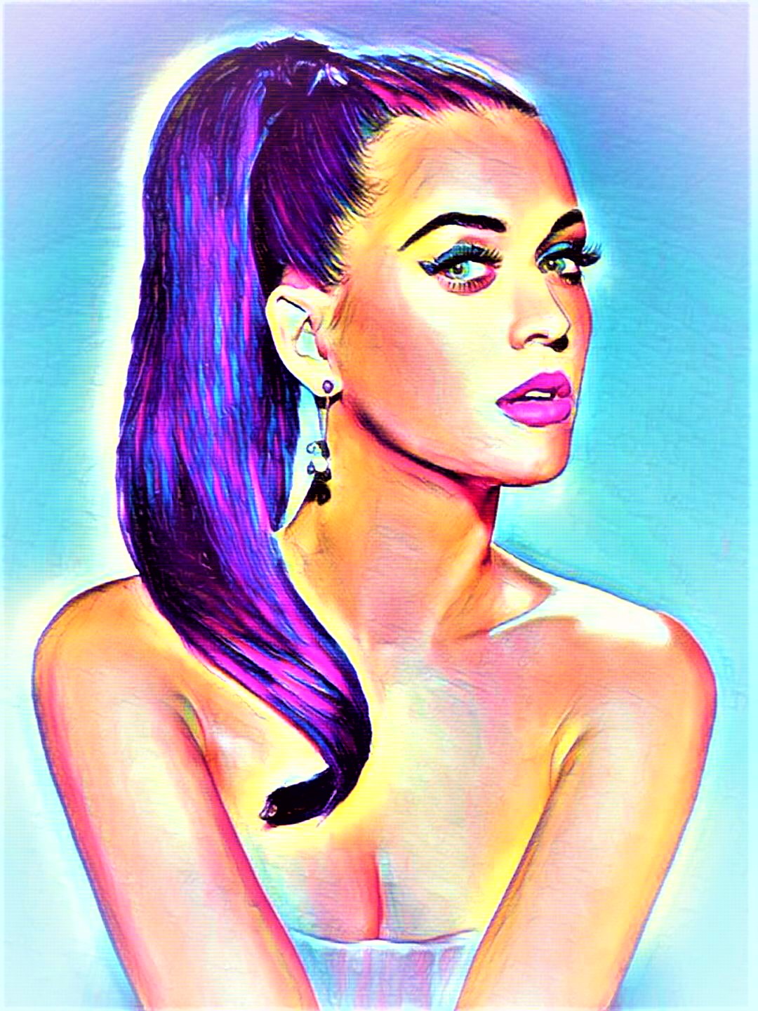Katy Perry Vibrant Abstract Portrait | 02
