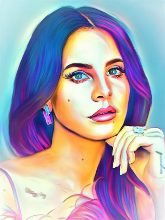 Lana Del Rey Vibrant Abstract Portrait | 02