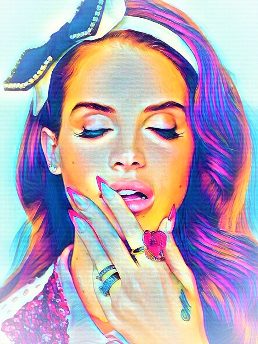 Lana Del Rey Vibrant Abstract Portrait | 05