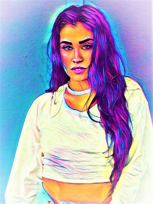 Lauren Jauregui Fifth Harmony Vibrant Abstract Portrait | 03