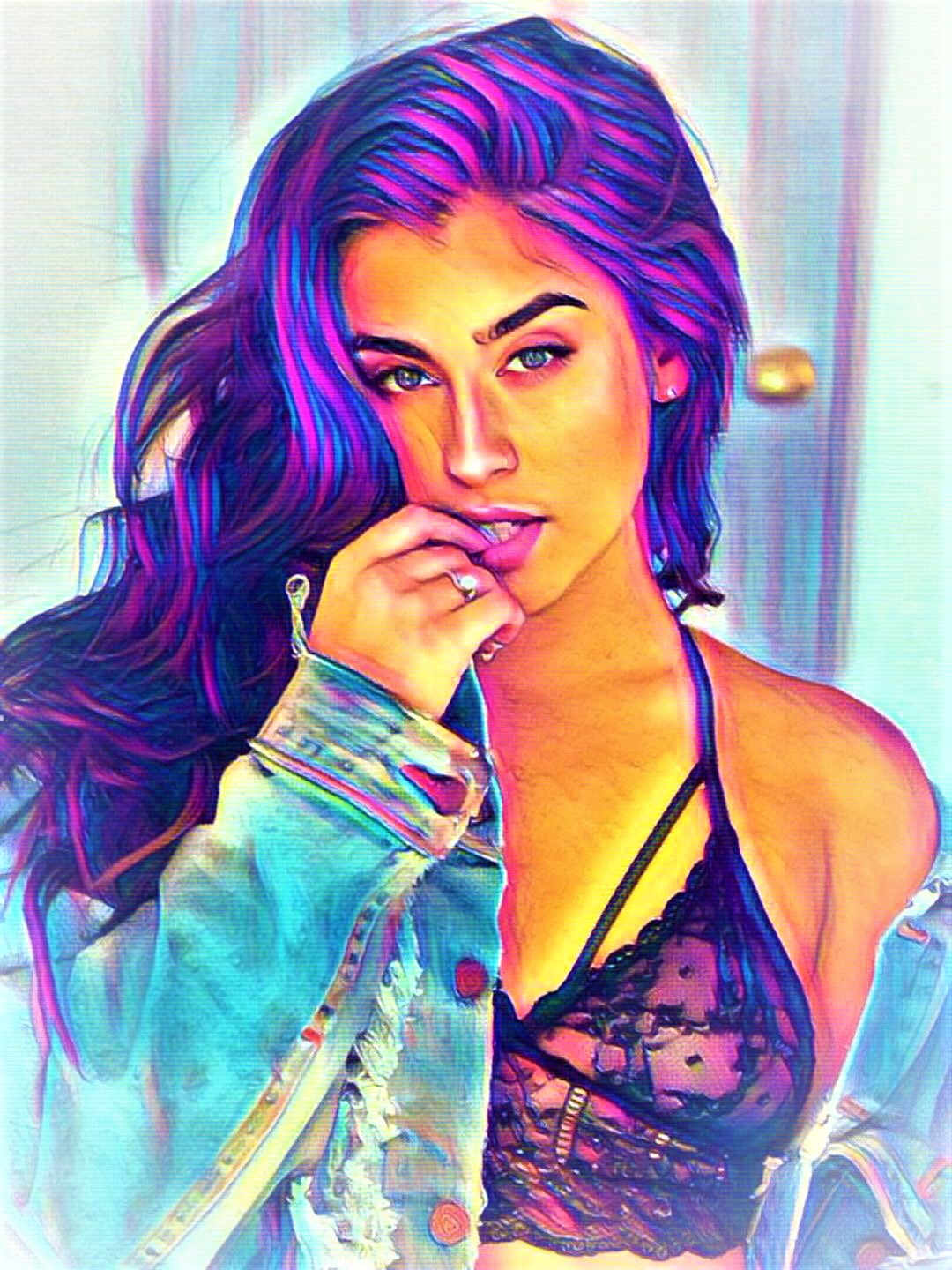 Lauren Jauregui Fifth Harmony Vibrant Abstract Portrait | 04