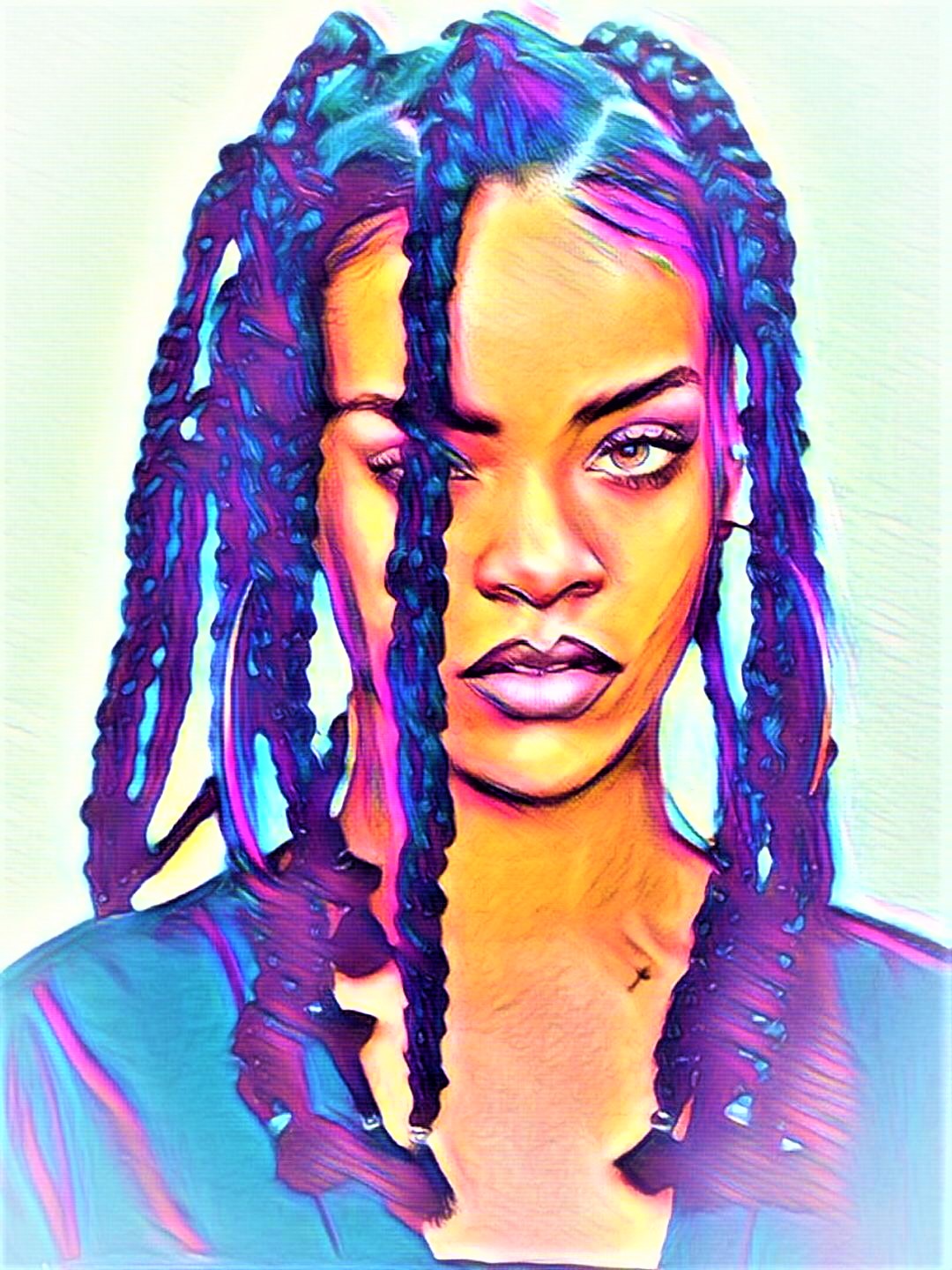 Rihanna Vibrant Abstract Portrait | 01