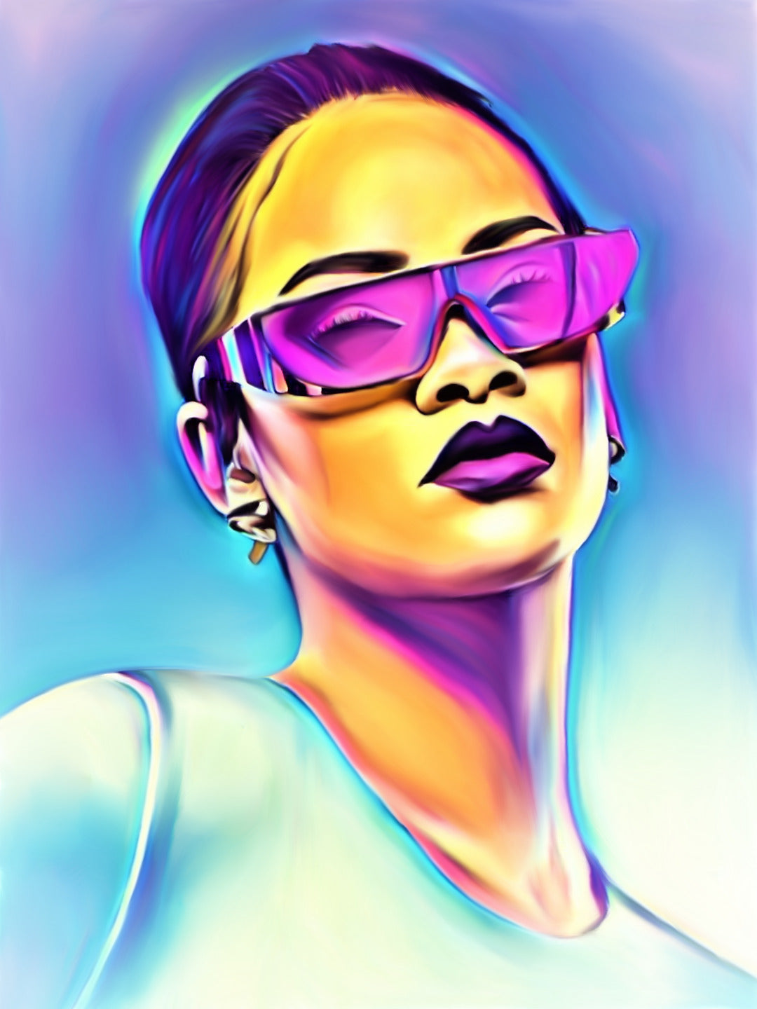 Rihanna Vibrant Abstract Portrait | 02