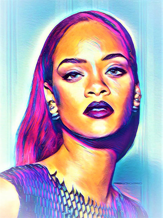 Rihanna Vibrant Abstract Portrait | 03