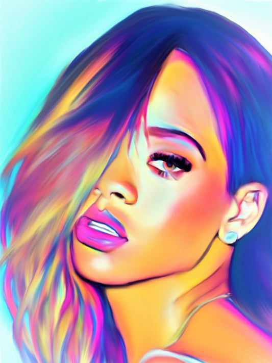 Rihanna Vibrant Abstract Portrait | 04
