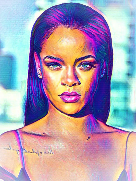 Rihanna Vibrant Abstract Portrait | 07
