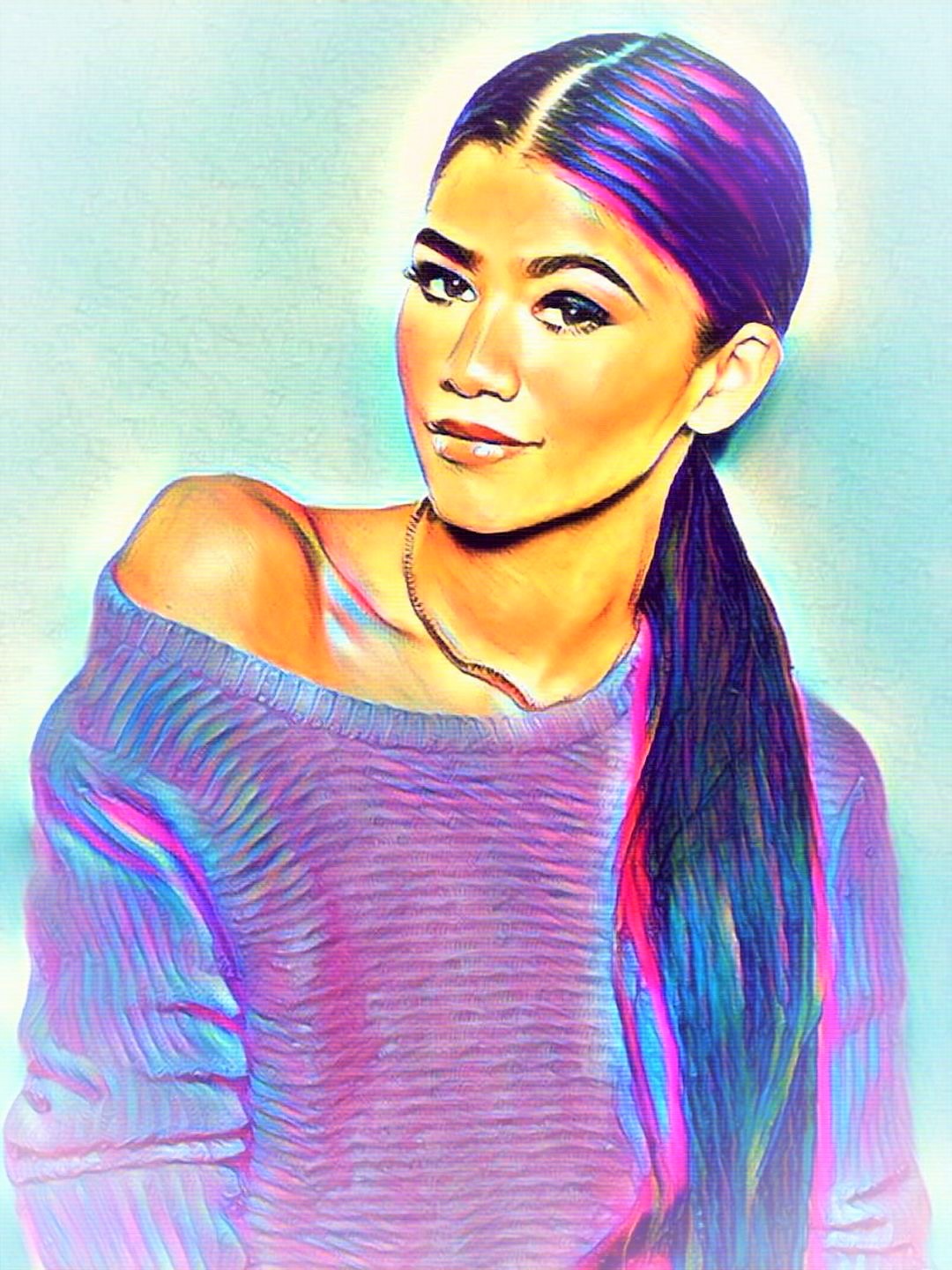 Zendaya Coleman Vibrant Abstract Portrait | 01