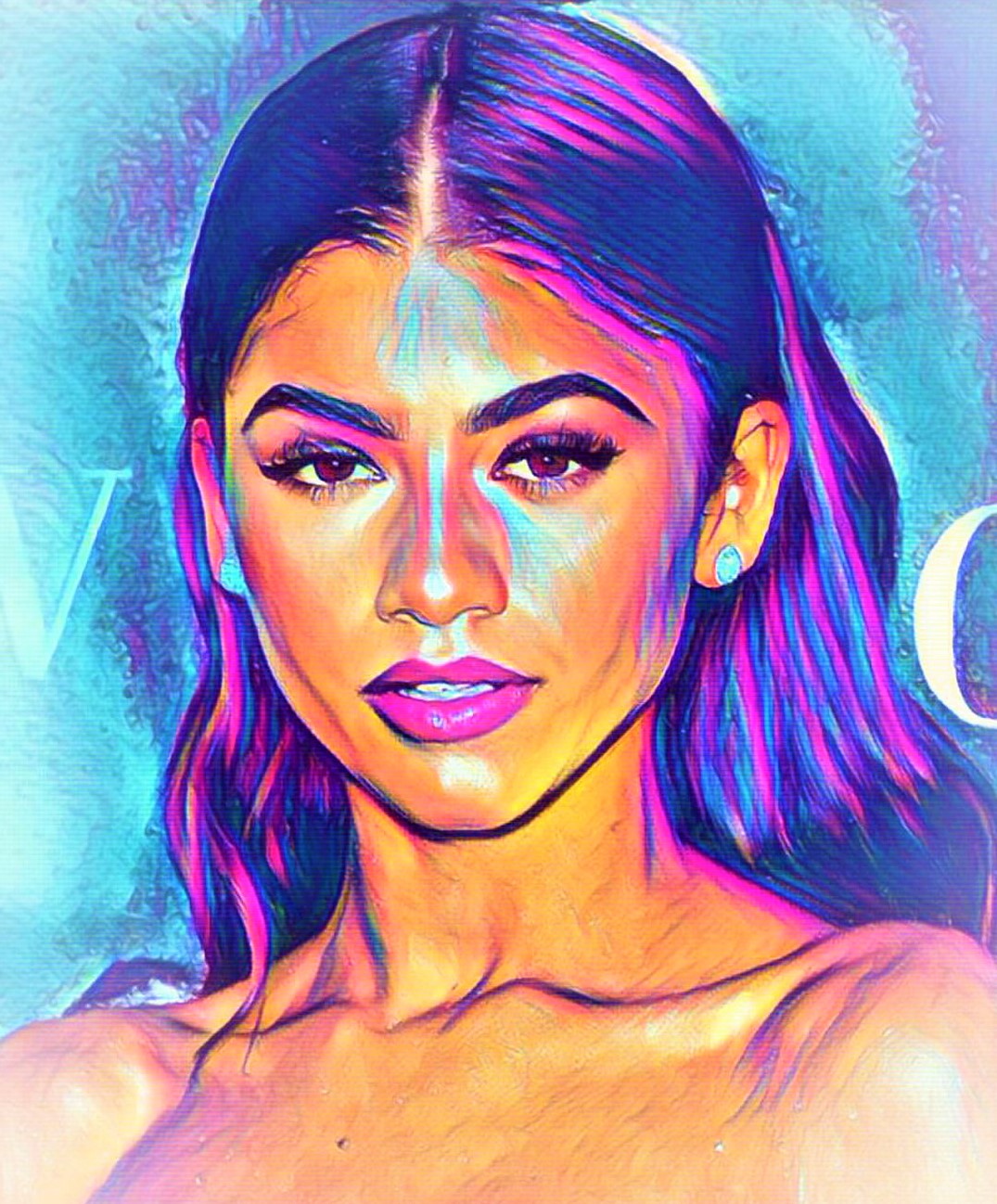 Zendaya Coleman Vibrant Abstract Portrait | 04