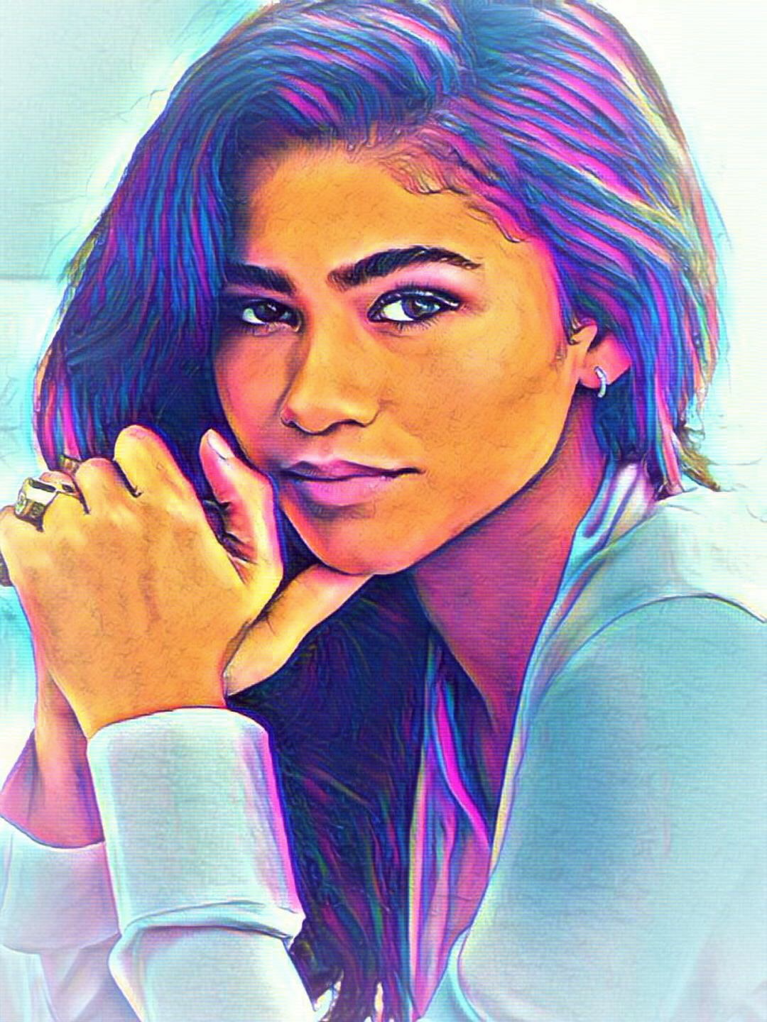 Zendaya Coleman Vibrant Abstract Portrait | 05
